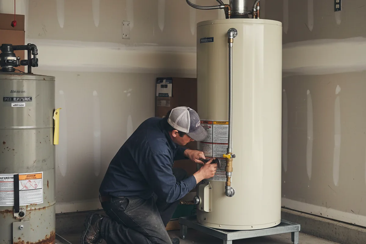 Water heater and shutoff valve replacement in Audubon